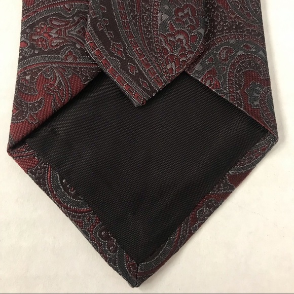 Tie Brand New Maroon Gray Paisley by Mark Alexander - Picture 4 of 10